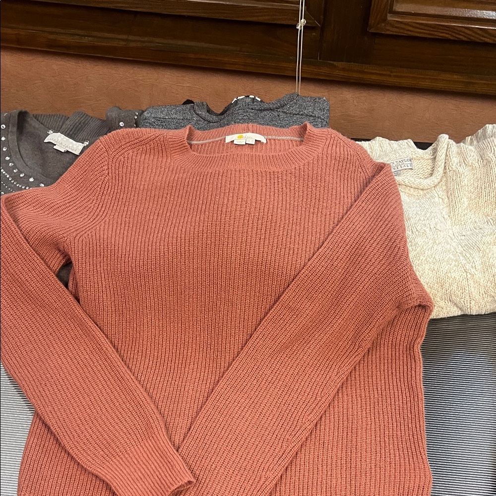Boden Terracotta Ribbed Sweater